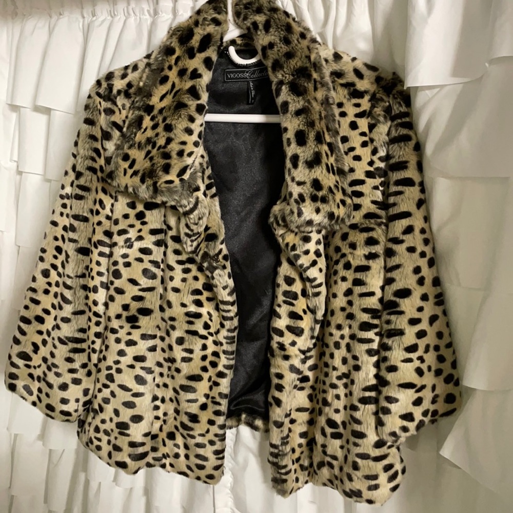 Faux fur printed jacket